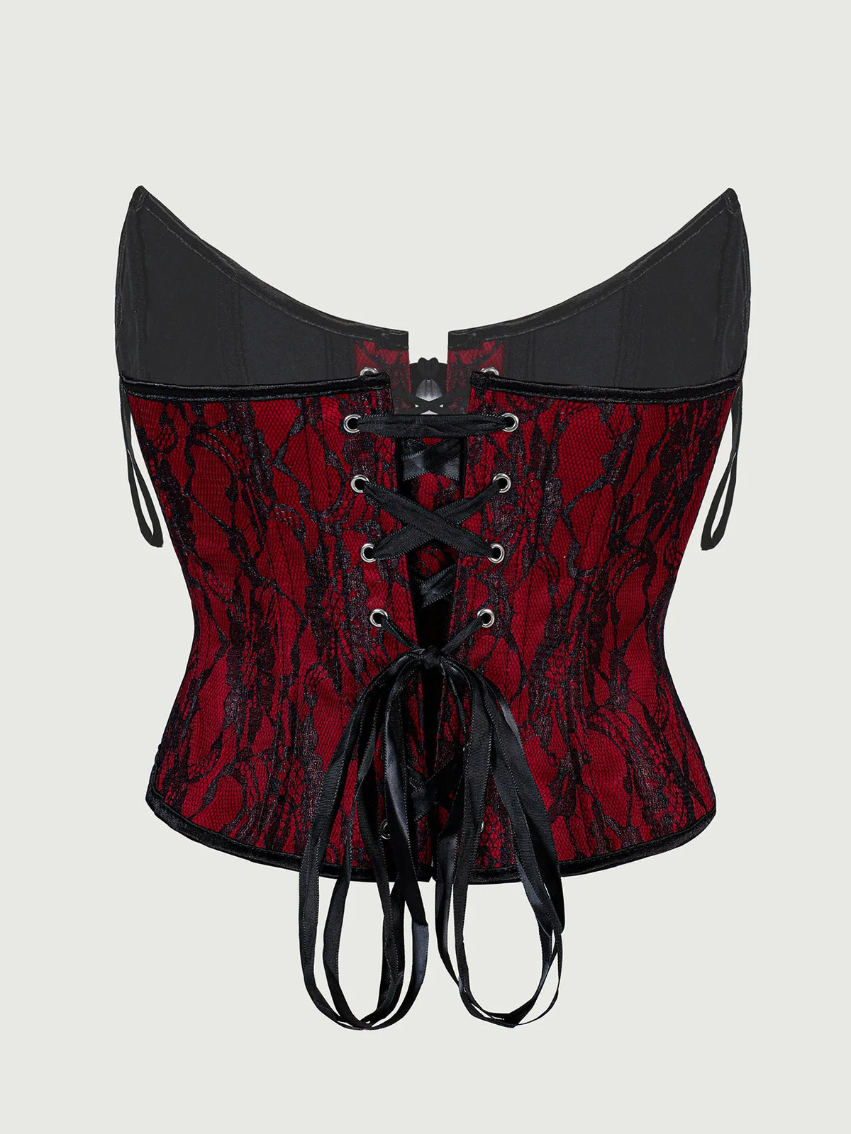 Corset Top Thin Without Lace Deep Red Body Shaping Chest Support Waist Tie Waist Tightening Corset Casaul Pure Desire Style Y43R