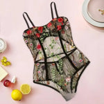 Toucheart Sexy Lingerie Embroidery Underwear Hollow Lace One-piece Suspender Nightgown Transparent Porn Sexy Female Lingerie New