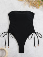 2026 Sexy Drawstring High Cut Swimsuit One Piece Printed Swimwear Women Bathers Bathing Swimming Swim Suit Female Beachwear