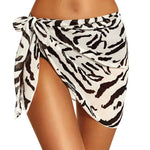 Women Sheer Wrap Cover Up Skirt Beach Wrap Bikini Leopard Print Zebra Stripes Beach Skirt For Swimwear Summer Bathing Suit