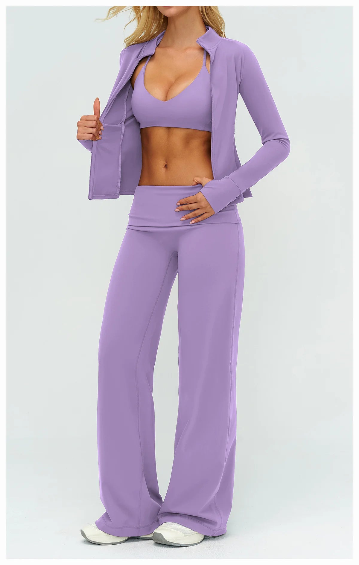 Yoga Pants Women High Waist Fitness Sports Flared Trousers Gym Workout Jogging Wide Leg Pants Female Dance Sports Flared Pants