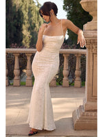 Backless Lace Up Trumpet White Party Dress Vestidos Para Mujer Sexy New in Long Dresses 2025 Spring Summer Elegant Sundress
