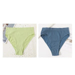 2Pcs/Set Seamless Panties High Waist Briefs Women High Leg Cut Panties Female Underpants Sexy Lingerie Solid Color Underwear S-L