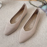 2025 Women Pointed Toe Flats Breathable Fabric Spring Summer Flat Shoes Soft Sole Slip-on Girls Daily Walking Driving Loafers