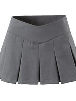 2026 Spring/summer New High Waisted Pleated Skirt Women's Spicy Girl Solid Color Slim A-line Wrap Hip Short Skirt A45S