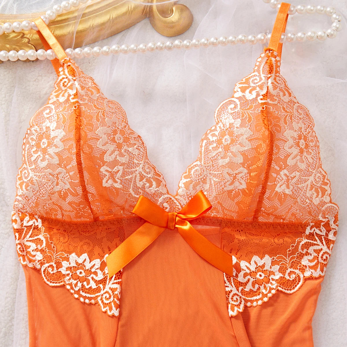Women's Contrast Floral Nightdress Set Dress Sleepwear With Thongs Nightdress Underwear Babydoll