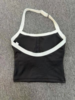 Hanging Neck Top Women Sports Bra Push Up Fitness Yoga Bra Color Blocked Underwear Gym Sport Tops Women Running Vest Bralette