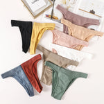 10Pcs/Set Women Seamless Panties Ribbed Underwear Sexy Lingerie High Leg Cut Female Sports Underpants Femme Thongs