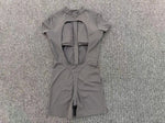 Half-zipper Slimming Yoga Jumpsuit Women Hollow Out Backless Sports One Piece Suits Short Sleeve Butt Lifting Tight Overalls