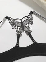 Hot selling 2-piece set of sexy red front button braissere beautiful back butterfly fashion bra push up women's set A2120