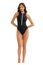 2026 New Zipper One Piece Swimsuit For Women Plus Size Swimwear Solid Bathing Suit Summer Beachwear Swimming Suit For Women 3XL