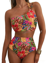 Women Sexy High Waist Split Swimsuit Lace Up Floral Bikini Set Summer Two-piece Beachwear Bathing Suit Thong Biquinis