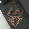 Sexy Brown Leopard Sequin Swimwear Halter String Triangle Bikini Femmes Women 2026 Micro Thong Swimsuit Bikinis Sets De Mujer