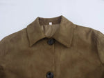 Foridol Casual Brown Jacket Women Autumn Winter Loose Short Buttons Coat Suede New Fashion Jacket Femme Veste