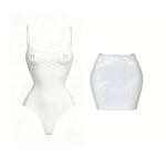 Sexy 3Pcs Swimsuit With Mini Skirt Women Bikini Push Up Swimwear Solid Biquini High Cut Monokini Swim Suit Bathingsuit Beachwear