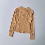 Women's Slim Fit Long Sleeved Yoga Exercise Top Elastic Half Zipper Fitness Suit for Active Wear
