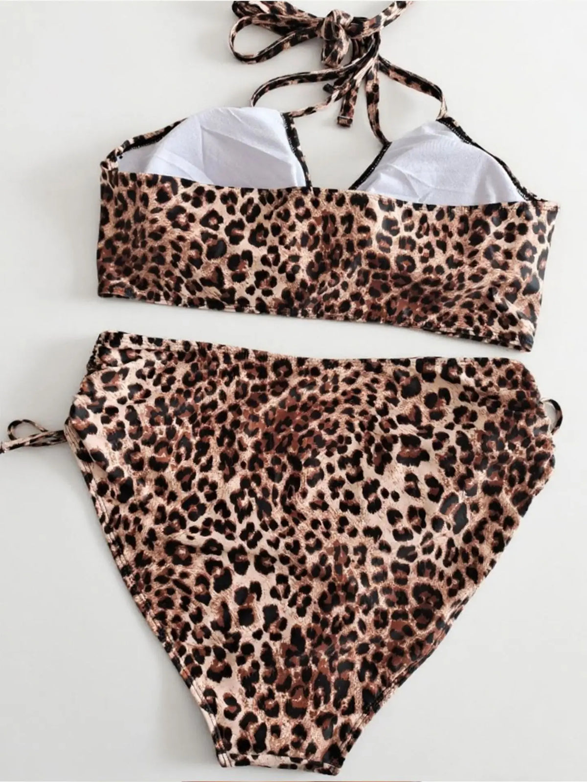 NEW Large Plus Size 2 Pieces Bikini High Waist Swimsuit Women Leopard Swimwear Female Bather Bathing Swimming Swim Suit