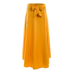 Fashion Women's Ladies Solid Color Bandage Pleated Cocktail Party High WaistSummer A Line Skirts With Pocket