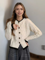 Cable Knit Button Up Cardigan