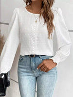 Swiss Dot Long Sleeve Blouse