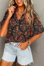 Vintage Floral Print Button-Down Shirt