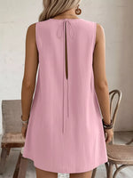 Frill Sleeveless Round Neck Dress