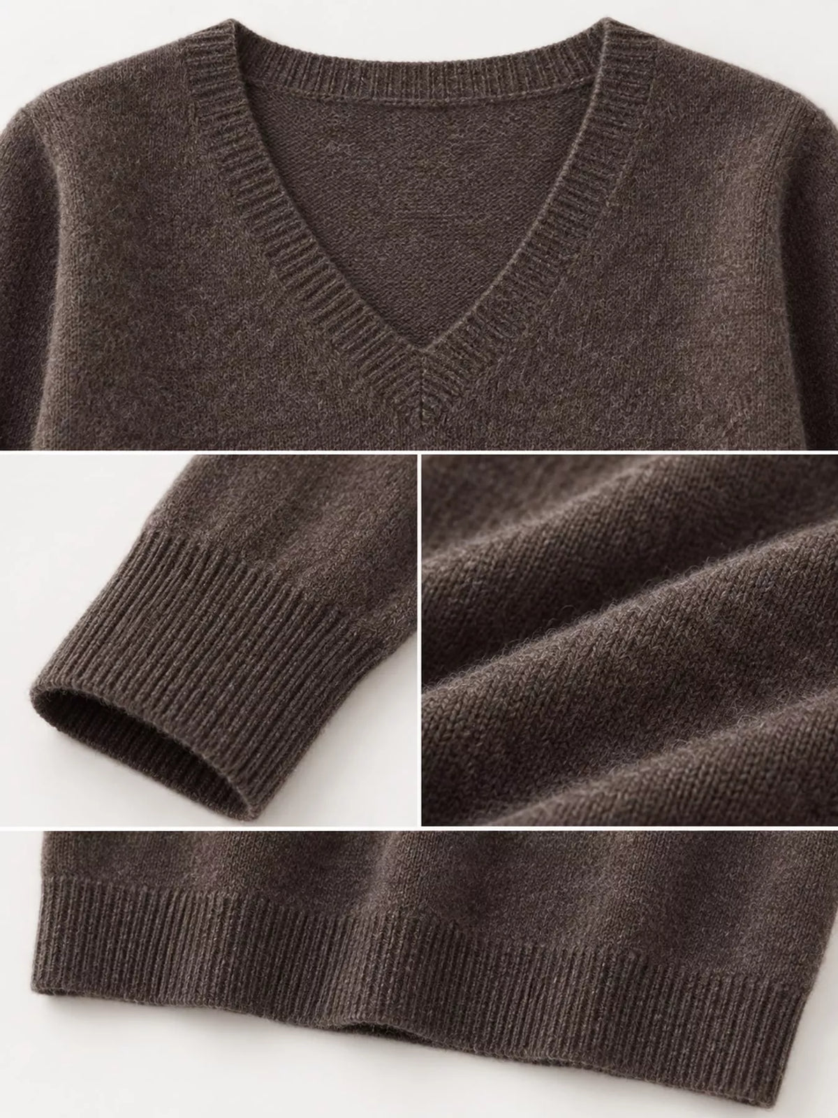 V-Neck Solid Color Sweater