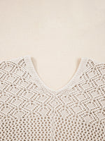 Hollowed Knit Open Front Cardigan