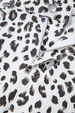 Leopard Frayed Hem Denim Shorts