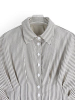 Striped Cinched Waist Shirt