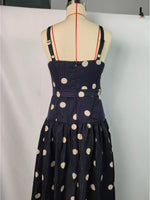 Polka Dot Sweetheart Neck Midi Dress