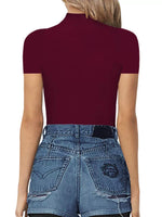 Mock Neck Short Sleeve Bodysuit