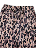 Round Neck Top and Leopard Pants Set