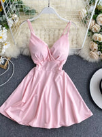 Surplice Spaghetti Strap Mini Dress