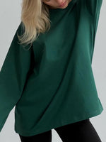 Round Neck Long Sleeve Oversized T-Shirt