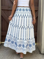 Printed Tiered Maxi Skirt