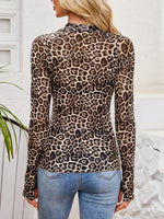Floral Mock Neck Long Sleeve Top