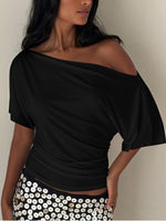 One Shoulder Short Sleeve T-Shirt