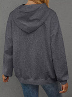 Full Size Embossed Lettering Casual Hoodie Plus Size