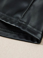 Faux Leather Ruffle Hem Sleeveless Mini Dress