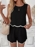 Contrast Trim Tank and Shorts Set