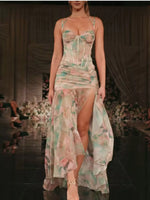 Sweetheart Neck Slit Maxi Dress