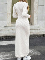 Round Neck Bodycon Maxi Dress
