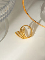 18K Gold-Plated Stainless Steel Irregular Open Ring