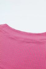Ribbed Knit Off-Shoulder Blouse