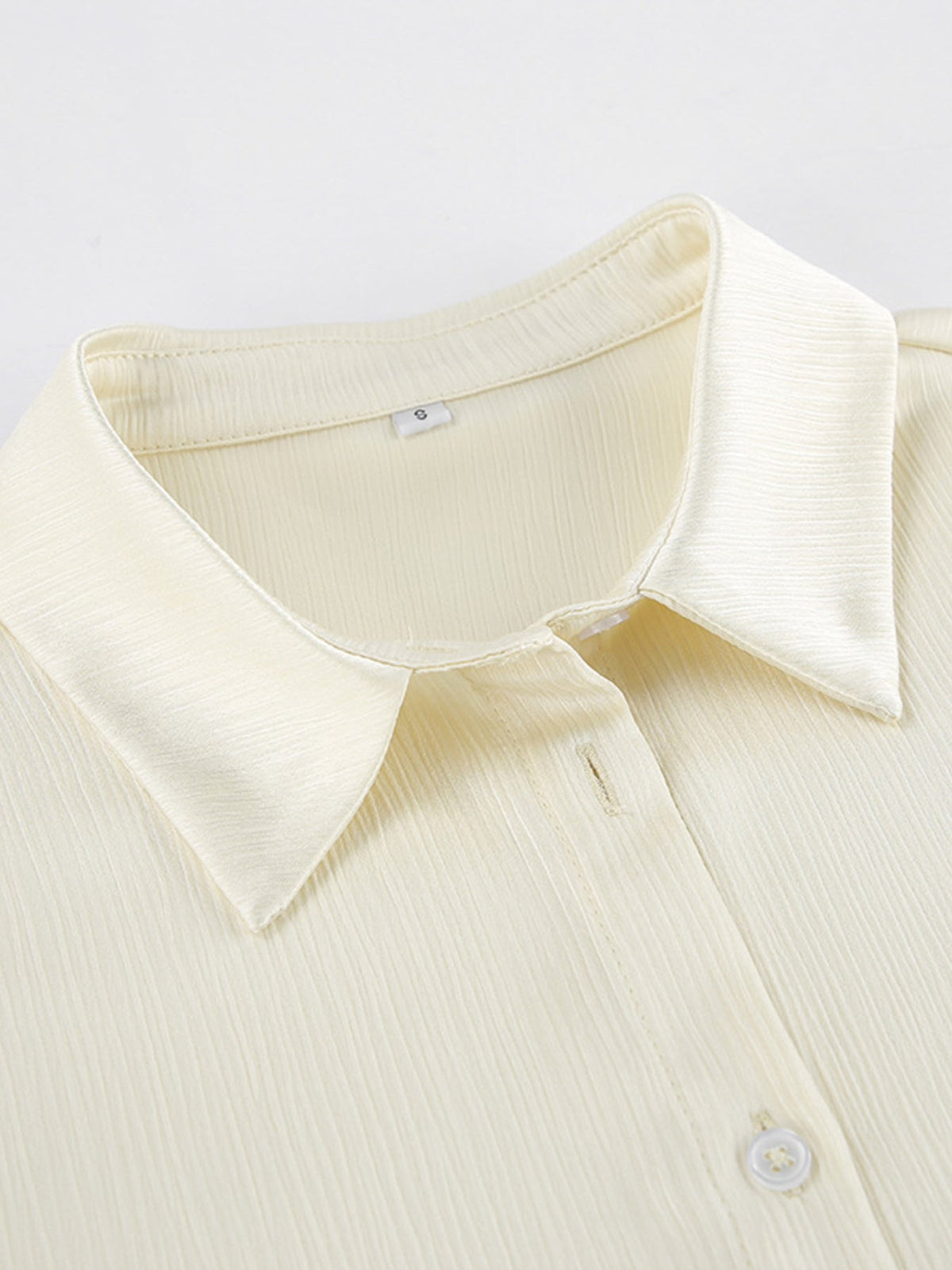 Texture Shirt and Wide-Leg Pants Set