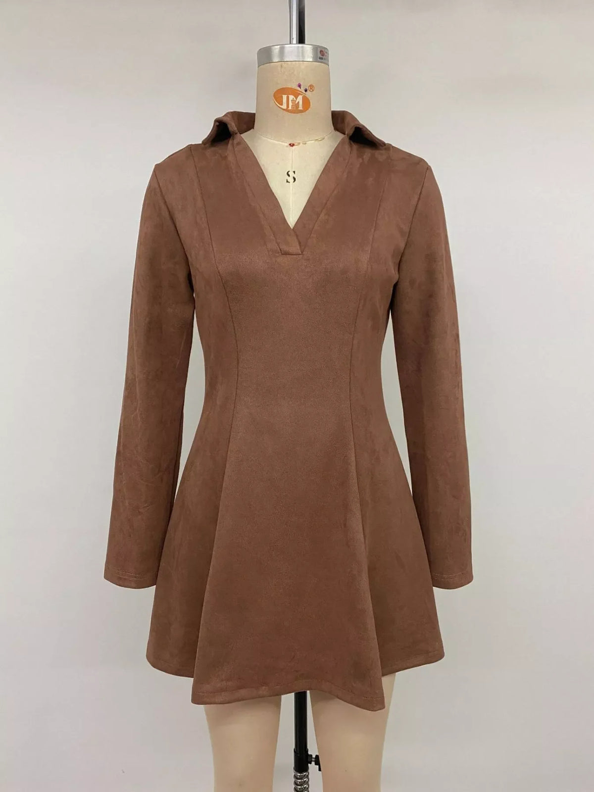 Johnny Collar Long Sleeve Dress