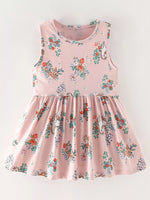 Children's Sleeveless Floral Animal Print Casual Dress