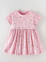 Children's Floral Print A-Line Dress