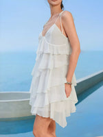 Ruffled Layered Tie Shoulder Dress